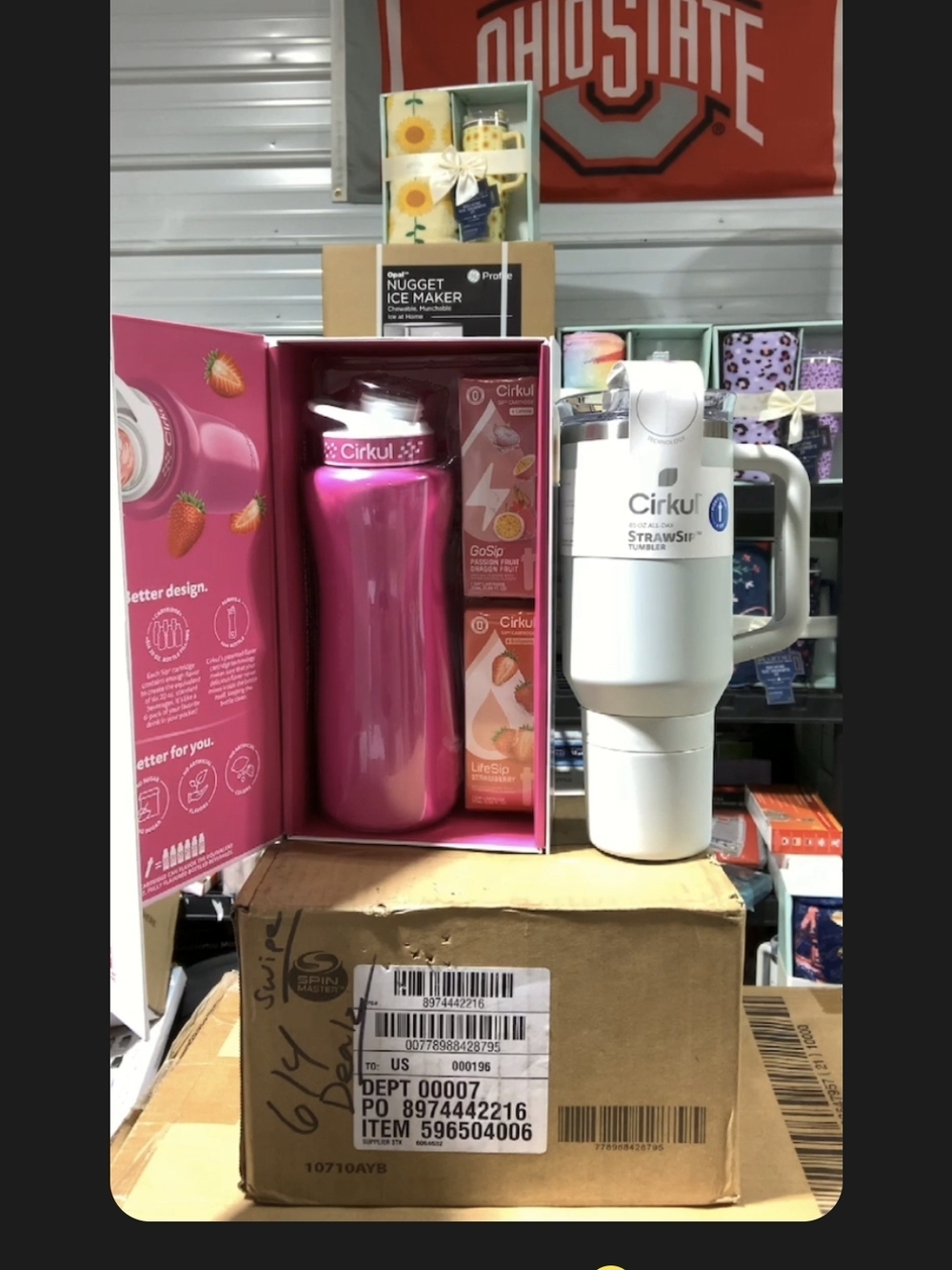 Cirkul Starter Set With Pink Sports Bottl And A White 40oz Tumbler/2 Flavors